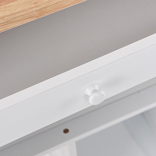 New Modern Rolling Kitchen Cart Trolley Island Storage Cabinet W/ Drawer Wine Rack Allblessings - Thumbnail 5
