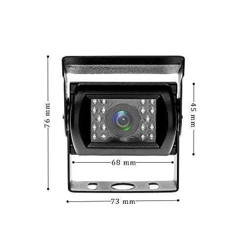 Camecho Achteruitrijcamera, 4-polige aansluiting, waterdichte camera, 12 V, 24 V, nachtzicht, voor auto, bus… - Afbeelding 3