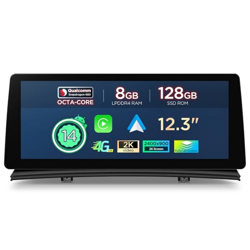 XTRONS Android 14 Car Radio for BMW X3 E83 (2004-2009) with M-Ask System, Qualcomm 680 Octa Core 8+128 Multimedia Player, 12.3 Inch 2K IPS Built-in 4G LTE Car Play Android Car Bluetooth 5.1
