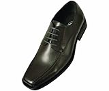 Amali Mens Grey Classic Smooth Oxford Lace Up Dress Shoe with Distressed Detail: Style 5742 Grey-011