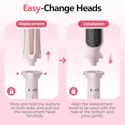 Automatic Hair Curler 3 in 1 Pink – Ceramic Coating Ice, Fast Heating 30s, 5 Temperatures (160°C-200°C), 40min Auto Off, Sound Alert, Pink