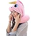 DPIST Unicorn Hooded Animal Travel Neck Pillow Polyester Neck Pillow Support Cushion Unicorn Hoodie Funny Gifts for Children and Women