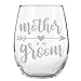 Mother of Groom, Arrow, Stemless Wine Glass, 15 oz