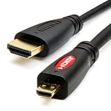 GTMax Gold Plated High Speed Micro HDMI to Standard HDMI Cable - 3Ft for Blackberry Playbook Tablet; Motorola Xoom Tablet , Atrix 4G MB860 , Droid X MB810 , Droid X2 , Droid Bionic XT865 , Targa; LG Optimus 2X P990, Optimus Black , Optimus 3D P920 , 