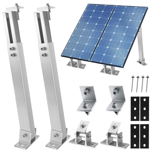 Royouzi Aluminium Solar Roof Panel Mount | Adjustable from 15 – 30 °, aluminium, 36 cm – 70 cm, suitable for boats, motorhomes, roof systems independent of the net (1)