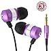 GOgroove Earbud Headphones with Deep Bass & Comfortable Ear Gel Tips (Purple) - In Ear Earphones Featuring Noise Isolating Design, Durable Alloy Driver Housing, & Ergonomic Angled Stay-In Fit