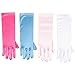 Princess Dress Up Gloves – 4-Pair Of Satin Flower Girls Wedding Formal Pageant Party Gloves