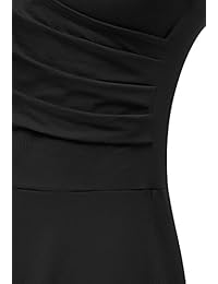 yeslife Mujer Elegante cuello en V sin mangas verano Casual Midi vestido