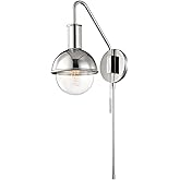 Mitzi HUDSON VALLEY LIGHTING HL111101-PN Riley Wall/Sconces, 1-Light, 60W, Silver Finish (6.25''W x 12''H)