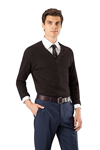 Men's Casual Belt, Super Soft Full Grain Leather, Brown, Size 30