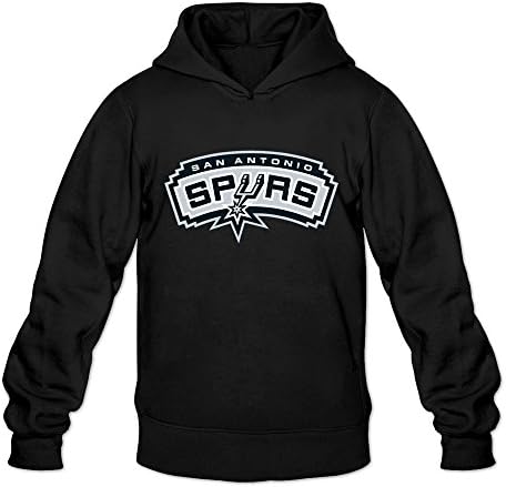 Men's San Antonio Spurs Logo Long Sleeve Hoodies Sweatshirt Black Size XL Brand By Rahk