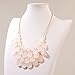 Jane Stone Fashion Bubble Layered Necklace Floating Teardrop Collar Statement Jewelry for Women(Fn0580-Ivory)