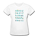 Vadim Women's Tops Cute Letters Print Tshirt Basic O neck Shirts Casual Tee