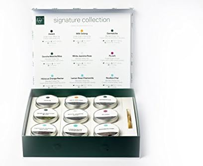 Rosali Tea Gift Collection 9 Artisanal Teas in Tins with Engraved Teaspoon (Signature Collection)