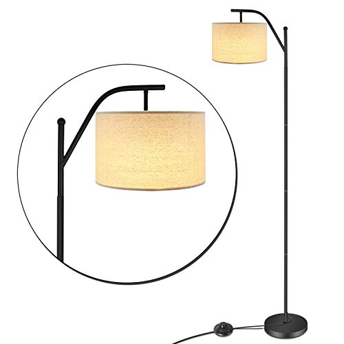 Anbomo LED Floor Lamp, Classic Standing Industrial Arc Light with Hanging Lamp Shade,Modern Floor Lamp for Bedroom, Living Room, Study Room, Tall Pole Uplight for Office(2pcs 6W LED Bulbs Included) - Thumbnail 6