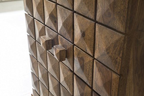 KADIMA DESIGN Hausbar Massivholz Sheesham Vitrine ausklappbar Landhausstil Barschrank – Bild 8