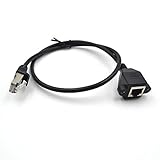 Electop RJ45 Male to Female Screw Panel Mount Ethernet LAN Network Extension Cable 60cm