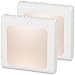 JforU Plug in LED Night Light with Dusk to Dawn Sensor and Adjustable Brightness with Switch Nightlight for Living Room, Kids Baby Adults Bedroom, Kitchen Room, Hallway, Stairway, 2 Pack, Warm White