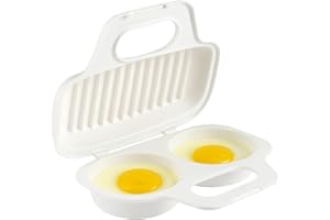 Microwave Egg Poacher BPA-Free by Dependable Industries Inc. Essentials – Quick & Easy 2-Cavity Egg Cooker for Perfect Poache