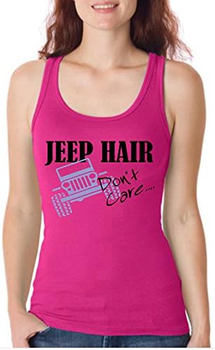 VRW Jeep hair dont care women Tank Top Funny (Large, Berry)