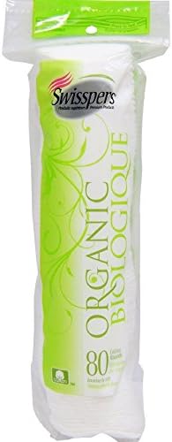 Swisspers Organic Cotton Rounds 80 Each (Pack of 8)