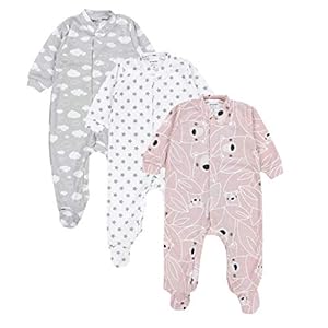 TupTam Baby Meisjes Pyjama Boxpakje Slaapoverall met Voet 3-Pack