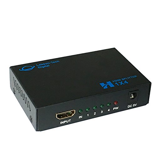 Lebson-Tech-1-in-4-out-HDMI-Splitter-Amplifier-Repeater-Full-HD-1080P-1X4-Port-Box-Hub-with-US-Adapter-v14-Powered-Certified-for-3D-Support