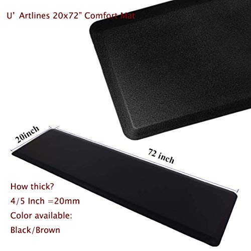 U'Artlines Anti Fatigue Comfort Floor Mat, 4/5“ Inch Thick Cushioned