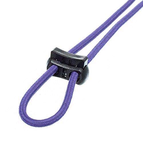 Craft County Black Plastic Dual Hole Adjustable Cord Locks - Double Opening, Wide Barrel, Spring-Loaded Design - Pack Sizes of 5, 10, 25, 50, 100, 250, 500, and 1000