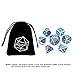 Haxtec Metal DND Dice Set Blue Metal Dice with Leather Dice Bag Polyhedral D&D Dice Compatible with Dungeons and Dragons Gifts RPG Games-Silver Blue