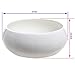 MyGift Modern Round White Ceramic Succulent Plant Flower Planter Pot/Decorative Centerpiece Display Bowl with Drainage Hole