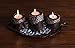 Modern Tabletop Tea Light Set - Brown and Copper - Contains 3 Tealight Holders, Glass Beads, and Leaf Shaped Tealight Tray.