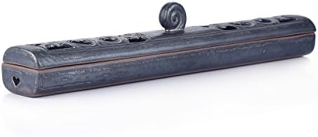 Incense Burner Box for Incense Stick - Ceramic Incense Burner, No Holder Needed, Great Home Office Desk Decoration and Gift (Black)