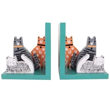 Gisela Graham Katzen Holz Buchstützen Set