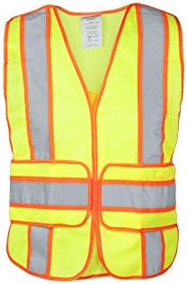 Ironwear 1290FR-L-1-MD-XL ANSI Class 2 Flame Retardant Polyester Mesh Chevron SAFETY Vest with 2" Silver Reflective Tape Over Lime, Medium/X-Large