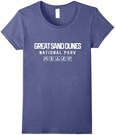 Womens Great Sand Dunes National Park Icon T-shirt XL Heather Blue