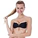 Stick on Bra, Women's Invisible Strapless Plunge Self Adhesive Bras, Reusable Magic Bra (DDD, Black)