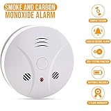 Combination Photoelectric Smoke Alarm and Carbon Monoxide Detector, Protect Your Home from Fire and Gas Leaks, Even When You're Away, 9V Battery Operated (One Pack)