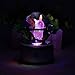 Pokemon Crystal Ball Fancy LED Lighting and Spinning Primary Base Advance 3D Laser Engraving Valentine Children's Gift (Pikachu)