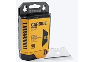 50 Pack Universal Utility Razor Blades by AccuTec- Heavy Duty Replacement Blades for Utility Knives, Ideal for Cutting, DIY, Craft, and Professional Use (Carbide Utility Blade)