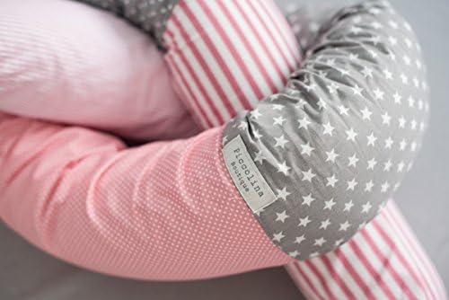 2 BABY "SNAKE" BED BUMPER FOR CRIB OR JUNIOR BEDS-Pink &amp; Grey,bed bumper,nursery bedding,nursery décor , covers all the baby crib !!!