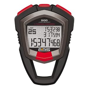 Motus Millennium MT68 stopwatch met meting van 500 tijden (rond/tussentijd) en met 1/1000 seconde nauwkeurigheid zwart