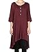 Mordenmiss Women's Half Sleeve High Low Loose Tunic Tops Casual Tee Shirts