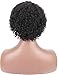 Kalyss 100% Human Hair Afro Short Jerry Curly Wavy Off Black Wigs for Black Women Hand Tied Lace Side L Parting Bouncy Curls Natural Looking Wigs (1B)
