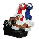 shoewhatever Women's Single Strap Flatform Pumped up Sandals