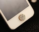 Big Mango Full Bling Diamond Sunflower Iphone Home Return Key Button Sticker / Cell Phone Charms for Apple Iphone 5 5s 5c Iphone 4 4s Ipod Touch Ipad 2 iPad 3 iPad 4 iPad Air Tablet Replace Replacement