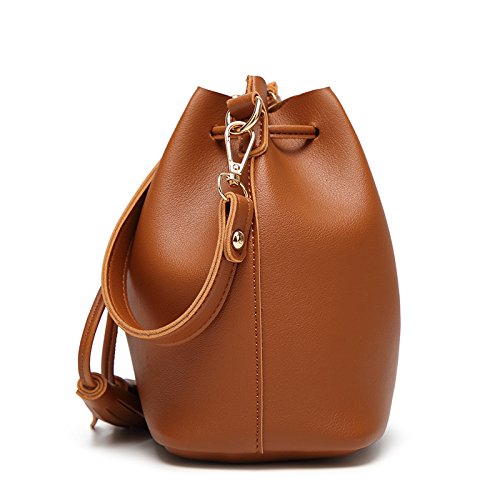 EasyHui Womens Crossbody Bag Grils Fashion PU Leather Tassel Small Travel Purse Shoulder Tote Handbag Brown - Thumbnail 2