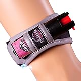 Wrist Saver Black-Pink Pepper Spray Running - Jogger - Walking - Hiking Wristband with LED Light & Id Card (Black and Pink, Large)