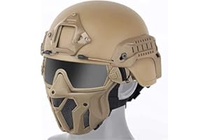 AIFORDGE Tactical Fast Helmet with Detachable Anti-Fog Goggles and Breathable Mask, for Airsoft Paintball Hunting and Shooting CS Outdoor Sports