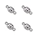 Pandahall 100 Sets Round Oval Brass Magnetic Clasps for Bracelet Making, Nickel Free, 11x5mm (Platinum)